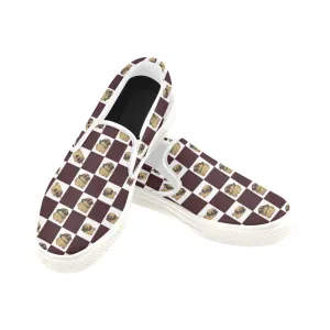 Pug cartoon Women's Slip-on Canvas Shoes