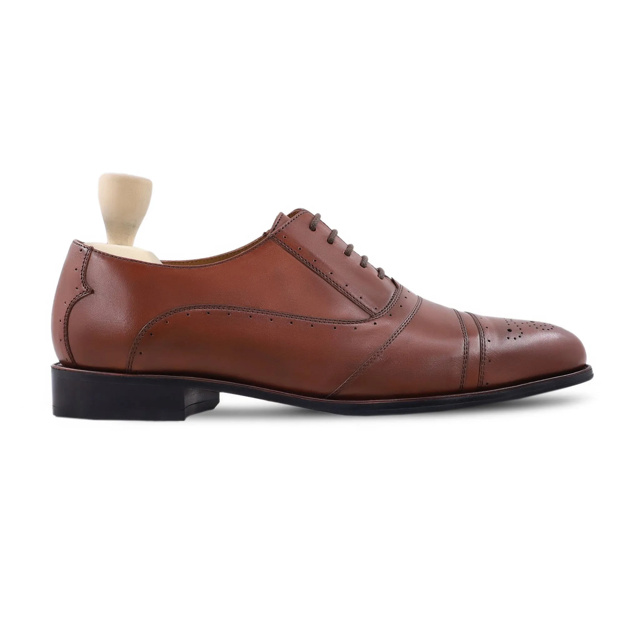 Aryan - Men's Brown Calf Leather Oxford Shoe