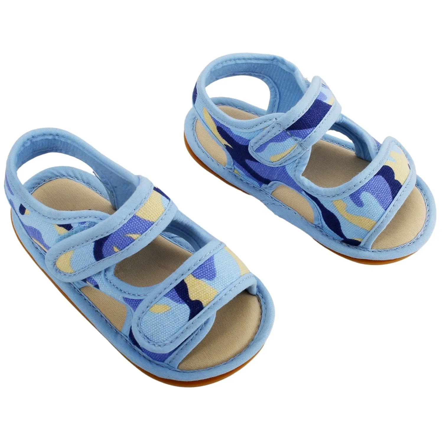 Baby Moo Camouflage Print Blue Open Toe Sandals