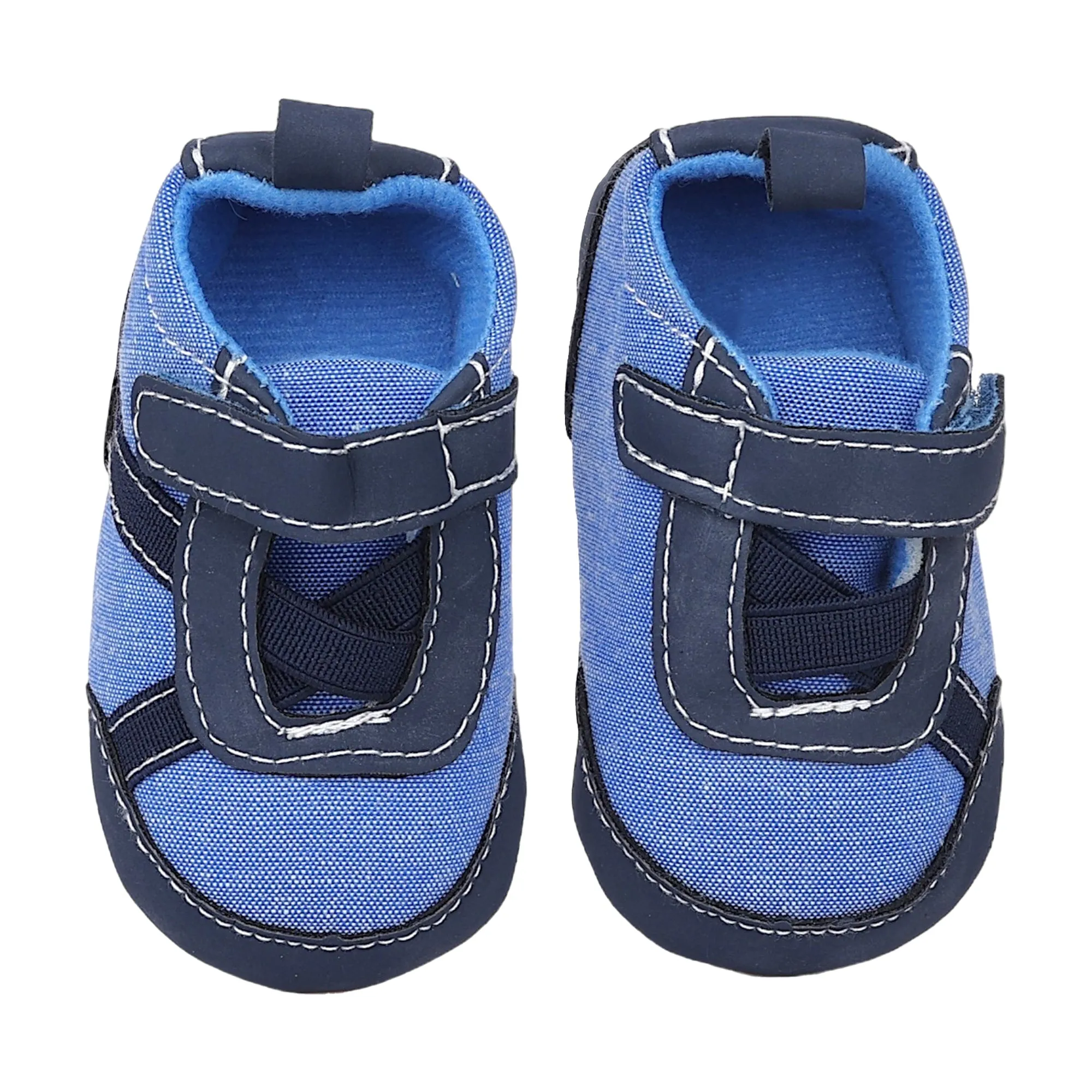 Baby Moo Stylish Velcro Straps Anti-Skid Sneakers - Blue