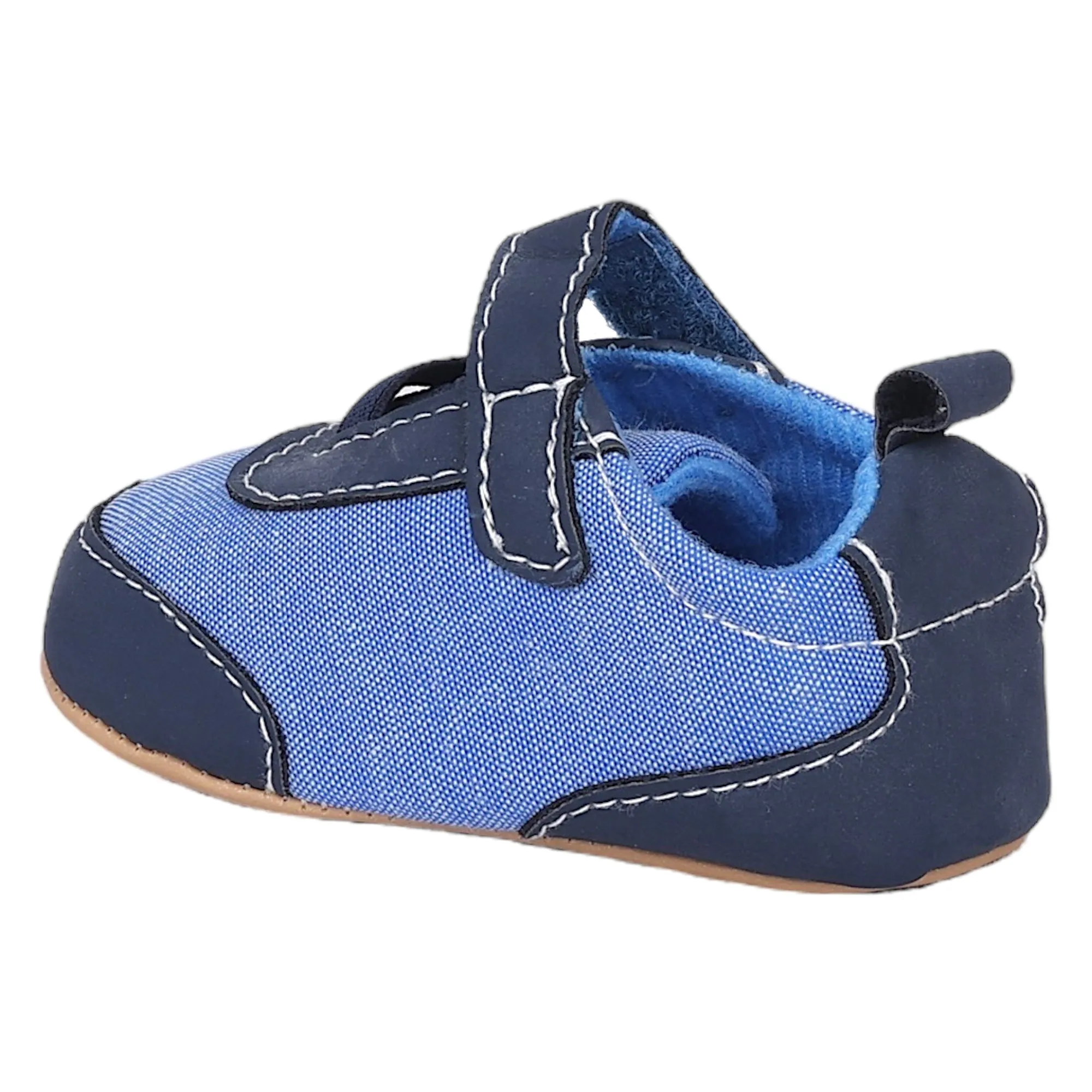 Baby Moo Stylish Velcro Straps Anti-Skid Sneakers - Blue