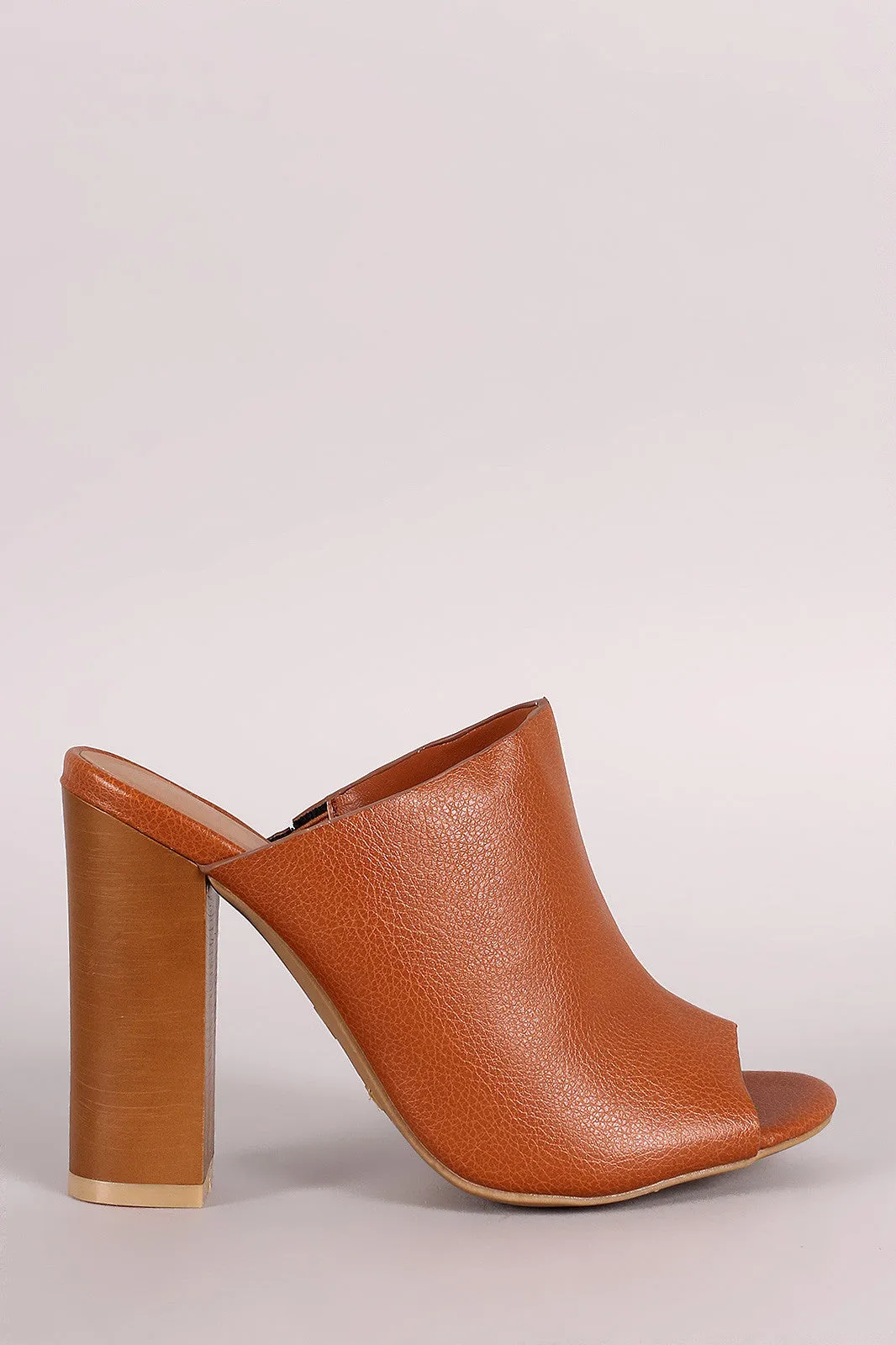 Bamboo Peep Toe Chunky Heel