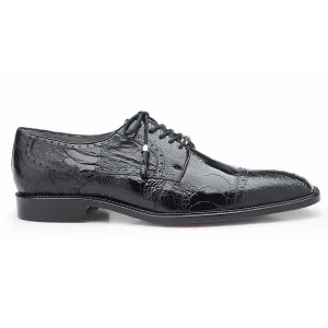 Belvedere Batta in Black Genuine Ostrich Oxfords