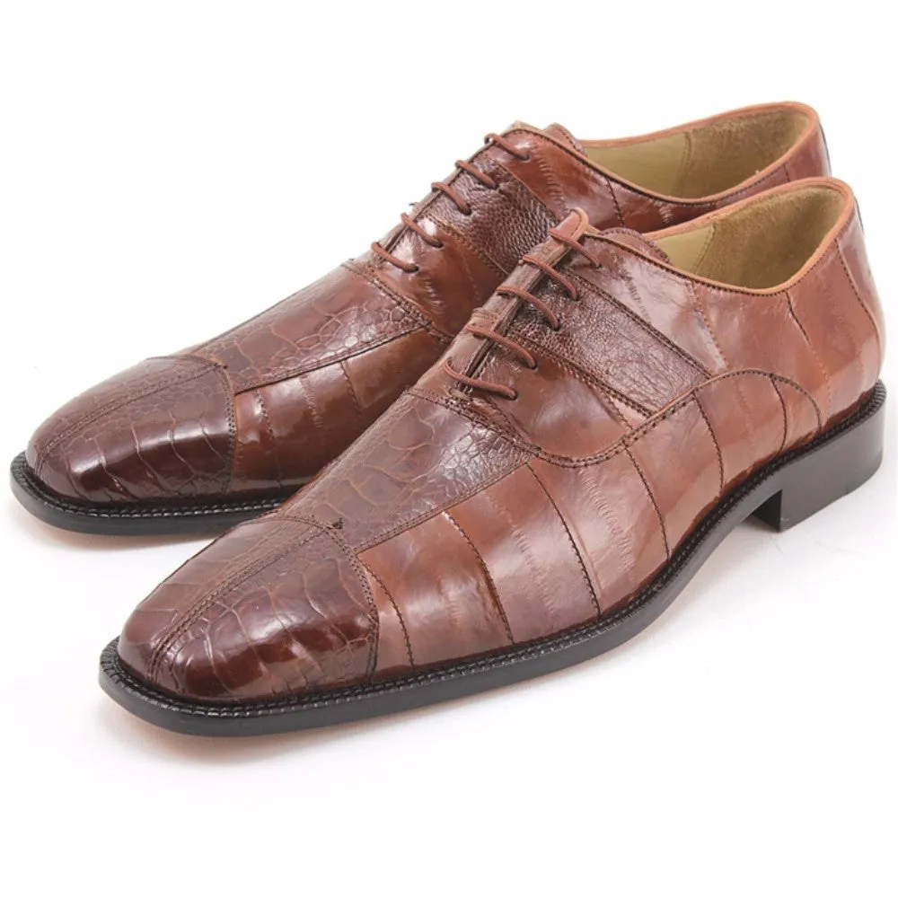 Belvedere Mare Camel Genuine Ostrich & Eel  Men's Oxford