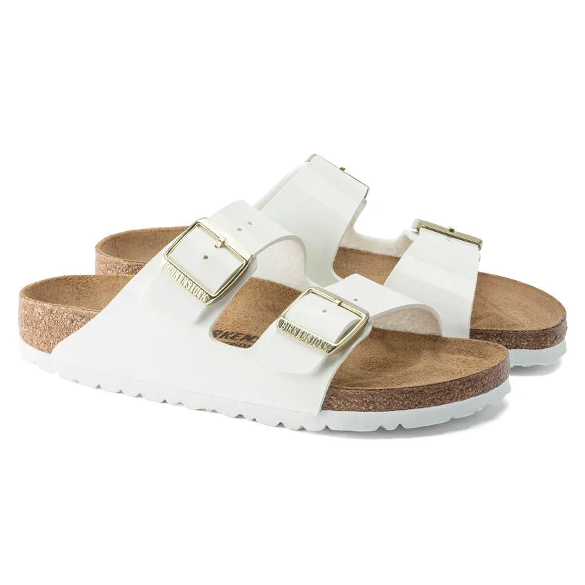 Birkenstock Arizona White Patent Birko Flor