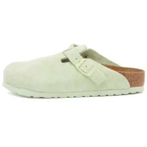 Birkenstock Boston Suede clogs, light green