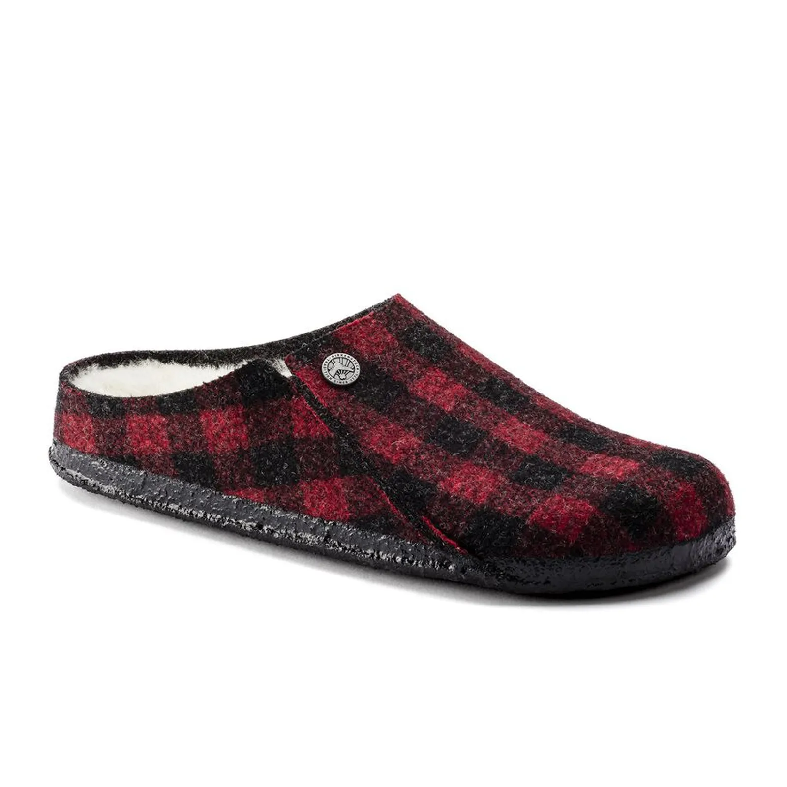 Birkenstock Zermatt Slipper (Men) - Red Plaid Wool/Natural Shearling