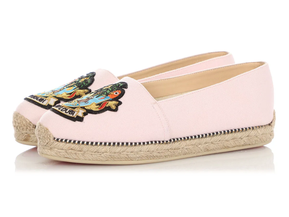 Christian Louboutin Pink Cario Loubi Espadrille Flats