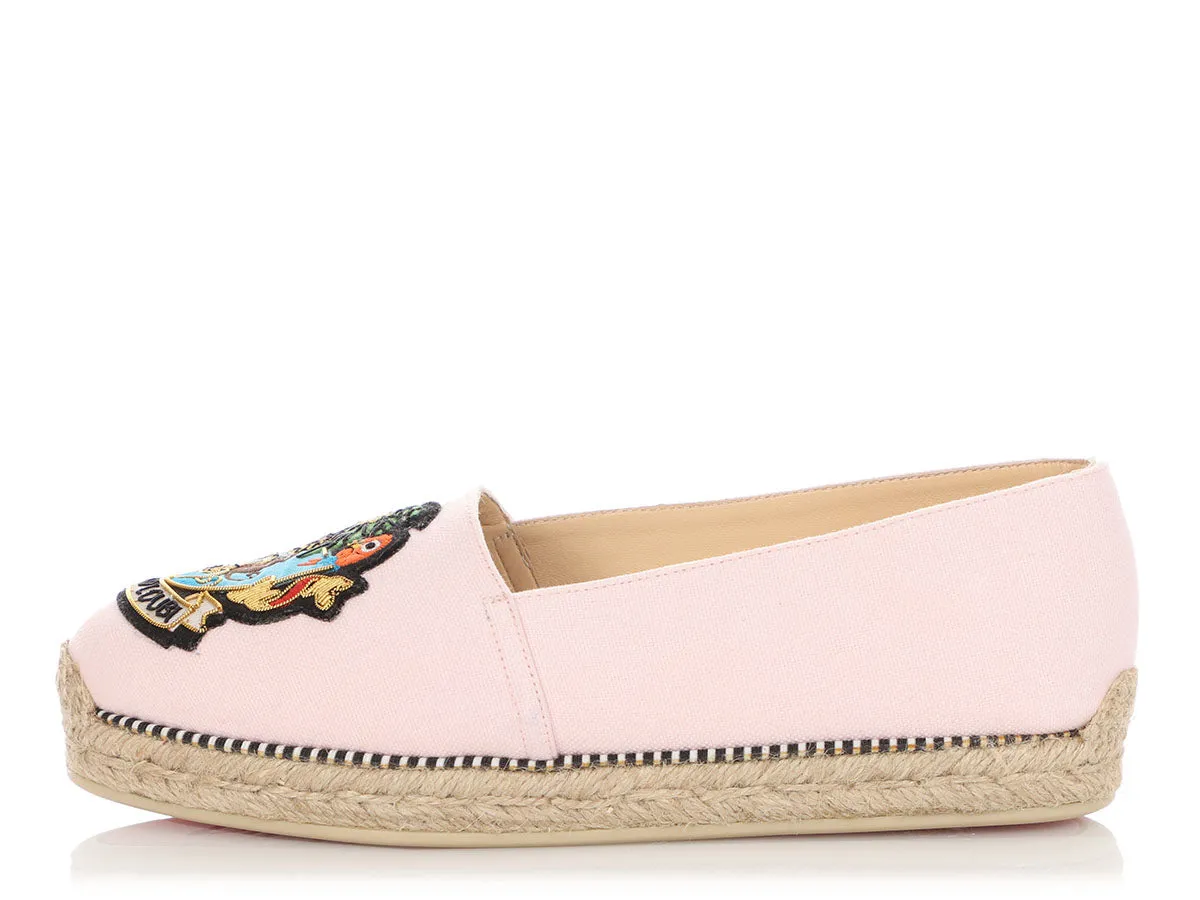 Christian Louboutin Pink Cario Loubi Espadrille Flats