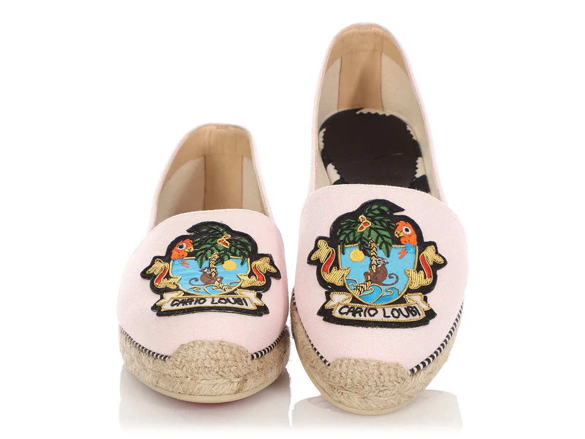 Christian Louboutin Pink Cario Loubi Espadrille Flats