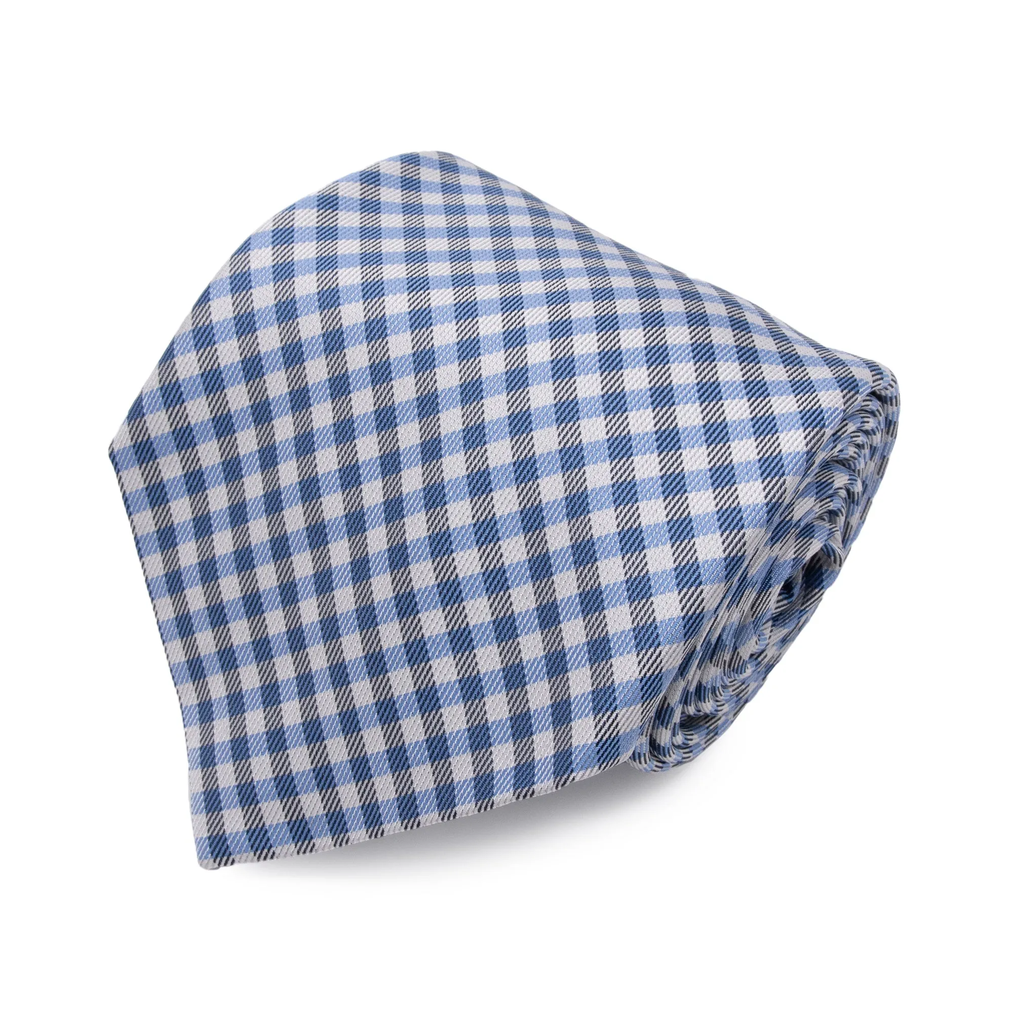 Cravatta in Seta - LIGHT BLUE CHECK SAVILE ROW