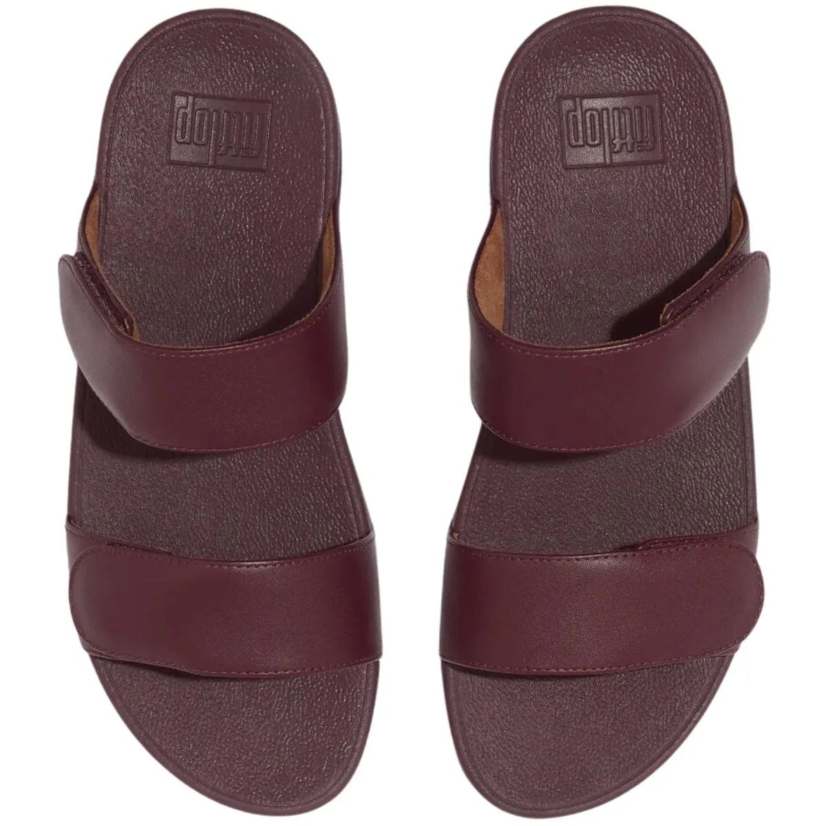 FitFlop Women's Lulu Adjustable Leather Slide Mauve Wine