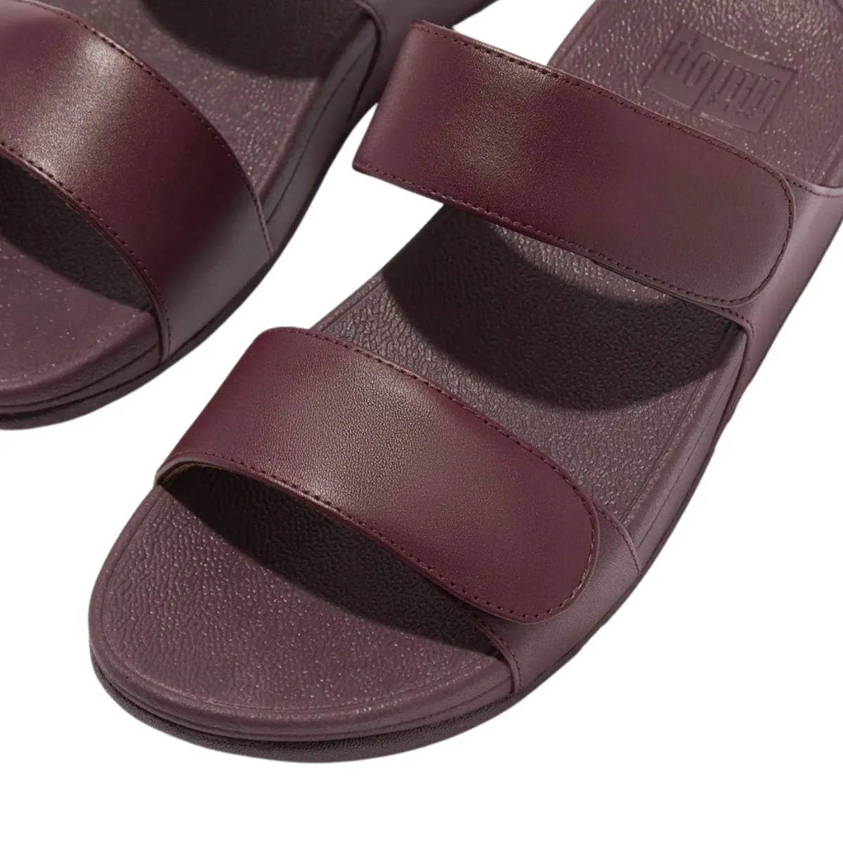 FitFlop Women's Lulu Adjustable Leather Slide Mauve Wine