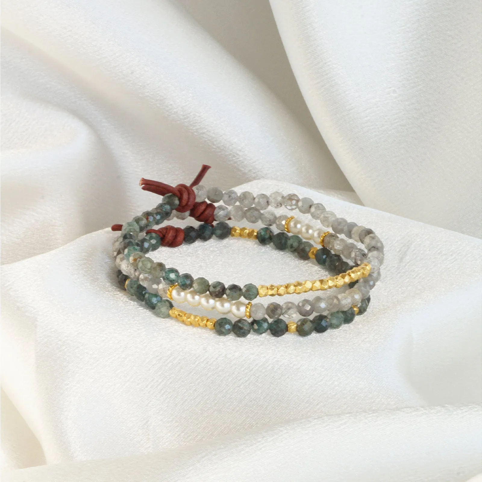 Green Kyanite & Gold Nugget Tiny Bracelet | 2024 Holiday Exclusive