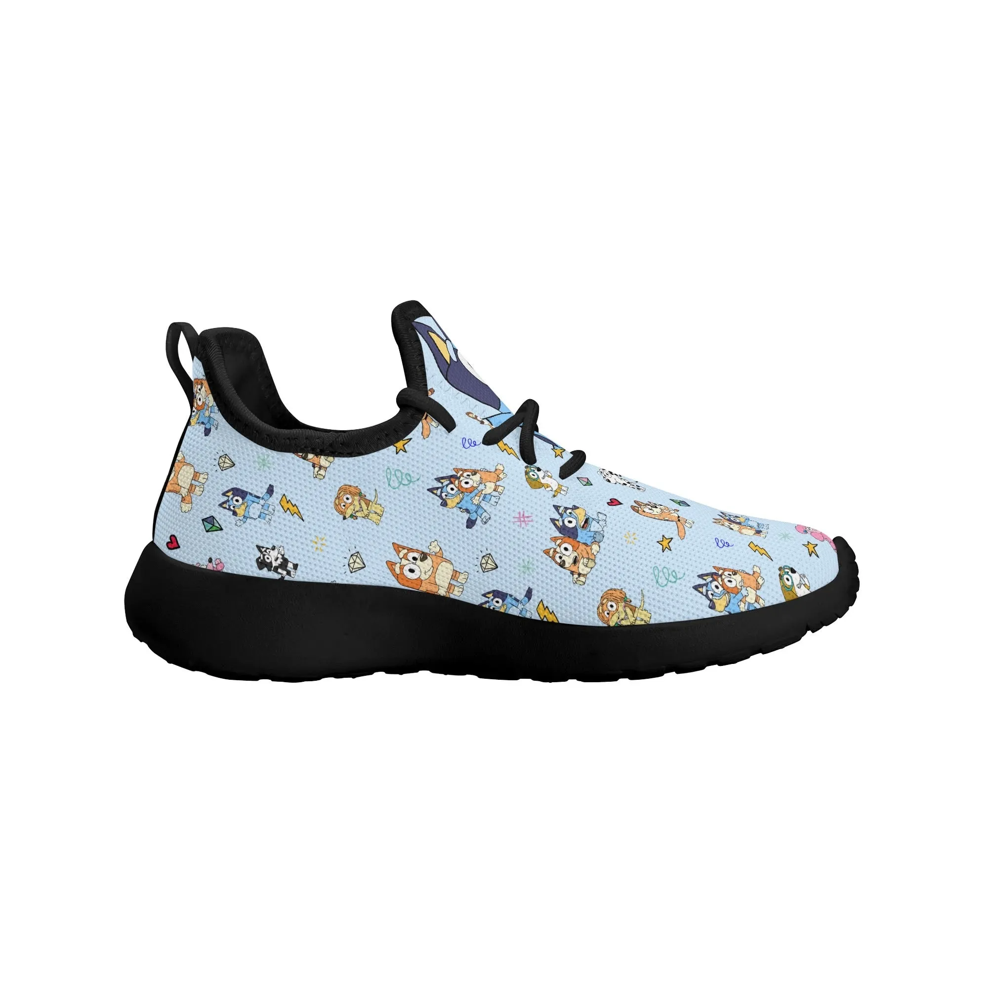 Kids Running Shoes. Back to School Kids Sneakers. Unisex Childrens Running Trainers - Blue Heeler Puppy