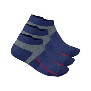 Navy Blue Running No Show Cushioned Socks (3 Pairs)