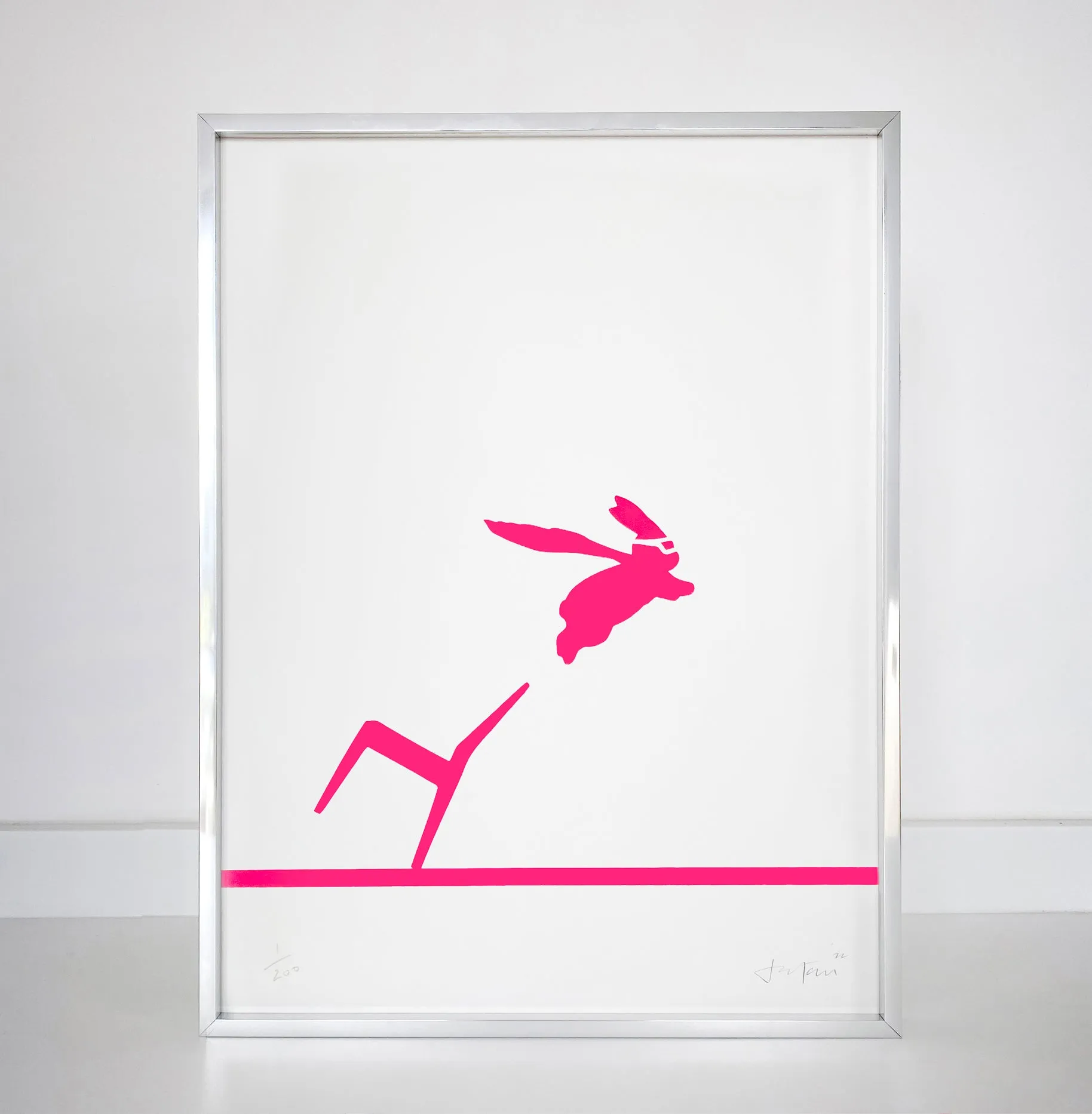 Neon Pink Superhero Rabbit