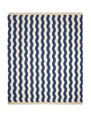 Nobodinoz Portofino Beach Beach Towel XL 146x175cm | Blue Waves Waffle