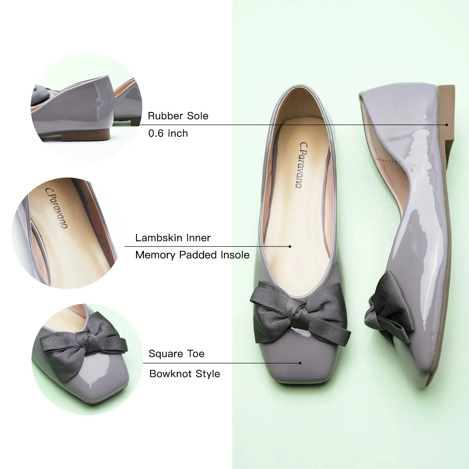 Patent Bow Ballerina Flats (Eva)