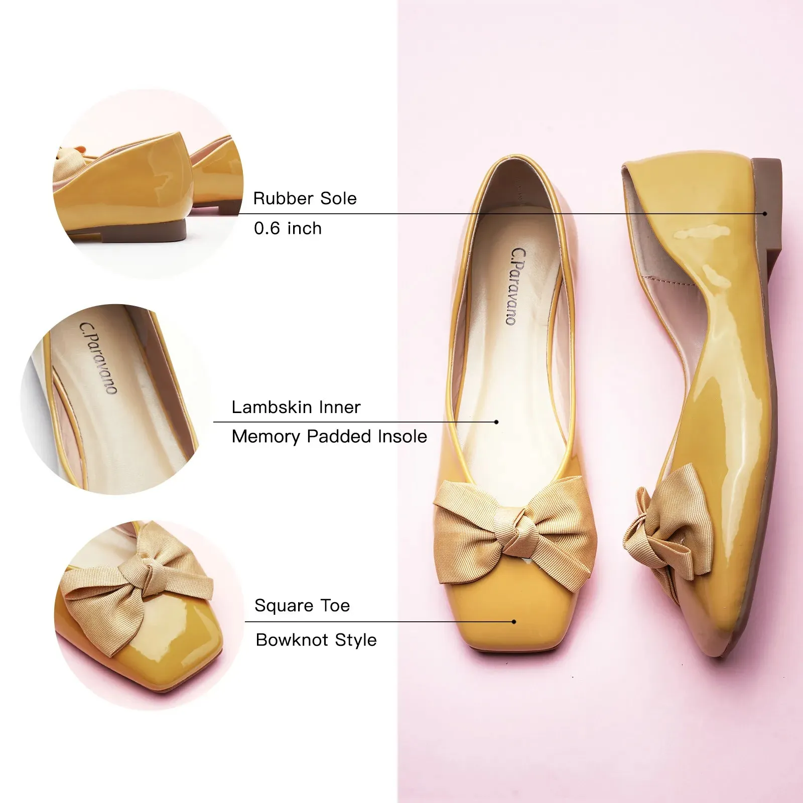 Patent Bow Ballerina Flats (Eva)