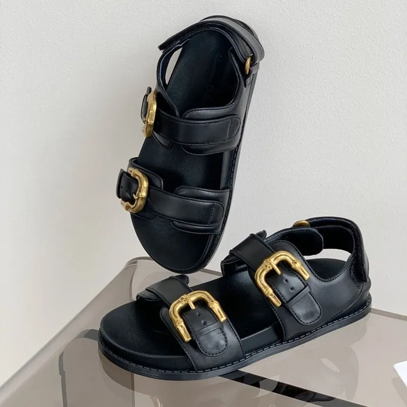 Pre Order:  Belt Buckle Thick Sole Roman Sandals