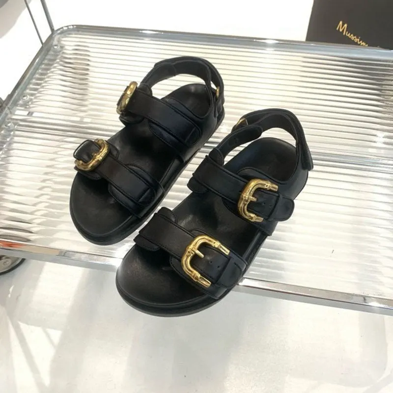 Pre Order:  Belt Buckle Thick Sole Roman Sandals