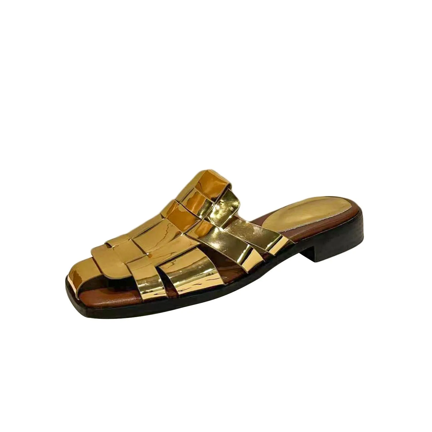 Pre Order:  Golden Roman Cage Sandals