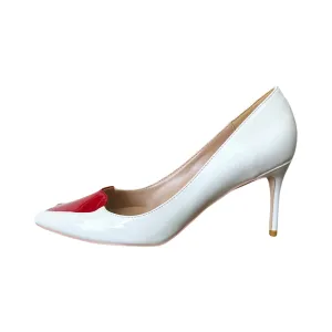 Pre Order:  White Patent Heart Pointed-Toe Shoes