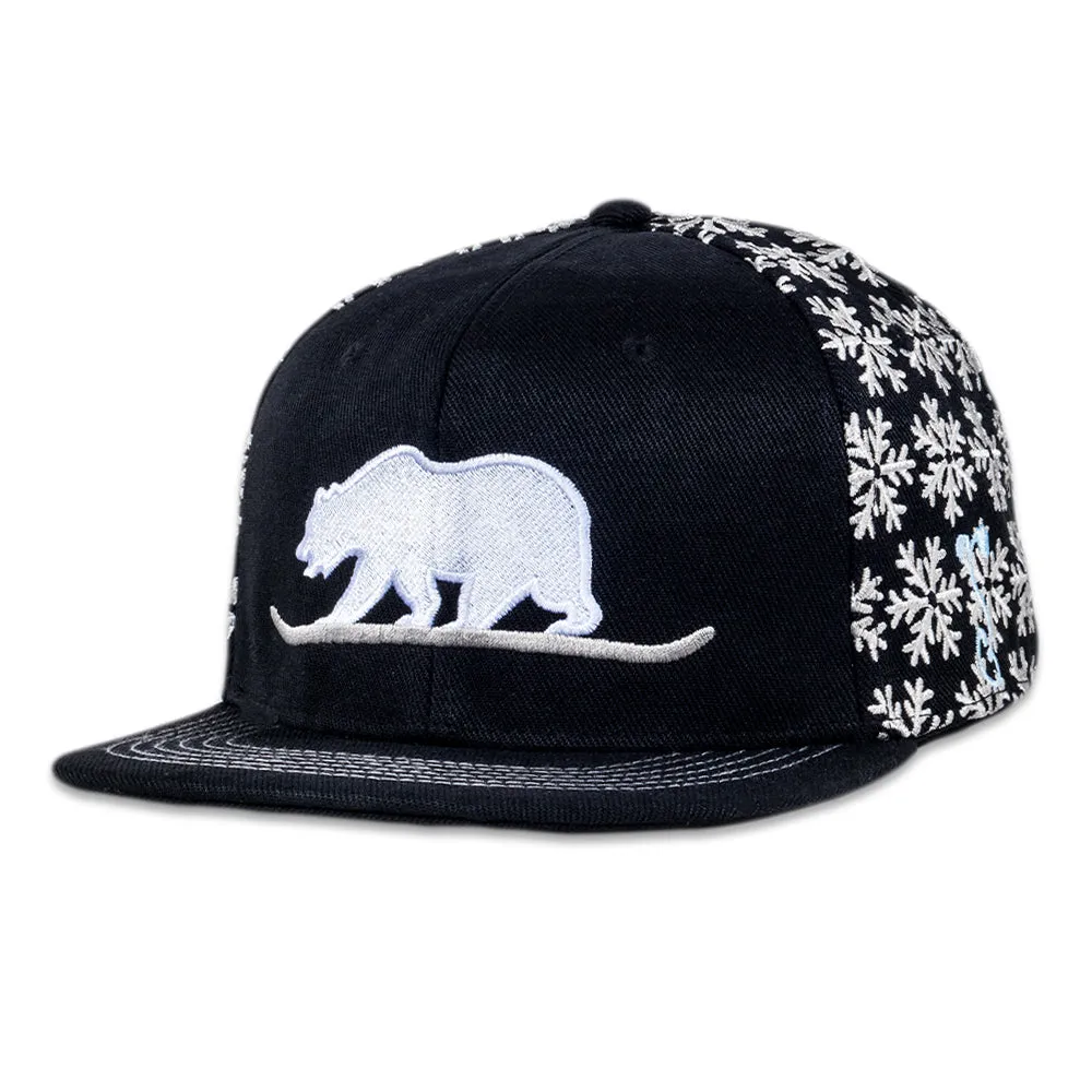 Snowboard Bear Blizzard Snapback Hat