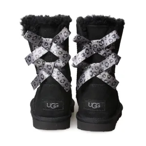 UGG Bailey Bow II Exotic Black Boots - Youth