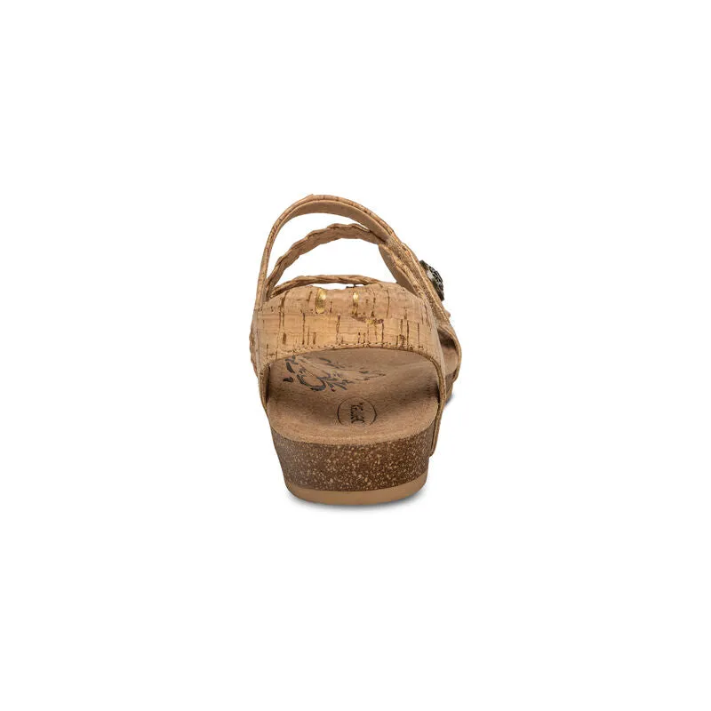 WOMEN'S AETREX JILLIAN BRAIDED QUARTER STRAP SANDAL | CORK