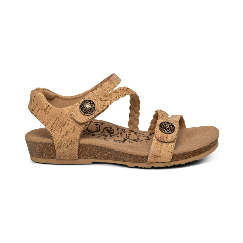 WOMEN'S AETREX JILLIAN BRAIDED QUARTER STRAP SANDAL | CORK