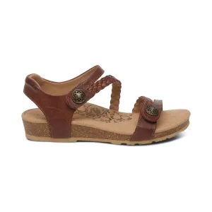 WOMEN'S AETREX JILLIAN BRAIDED QUARTER STRAP SANDAL | WALNUT